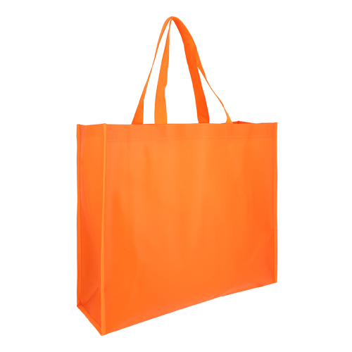 BL-068, Bolsa ecológica laminada y cosida de non woven con fuelle de 13 cm y asa de 22 cm.