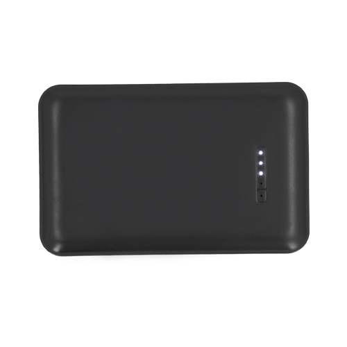 SO-084, Baterí­a portátil de plástico wireless con ventosas para sujetar el teléfono con botón de encendido y apagado, 2 puertos de salida USB, entrada micro USB e indicador de carga. Cap. 5500 mAh.