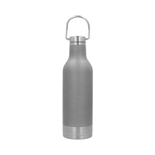 T-109, Termo con doble pared de acero inoxidable, tapa con asa metálica enroscable y base de metal. Cap. 500 ml.