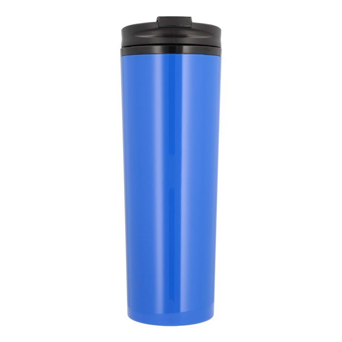 T-70, Termo de plastico con doble pared, tapa enroscable y valvula de seguridad. Cap. 500 ml