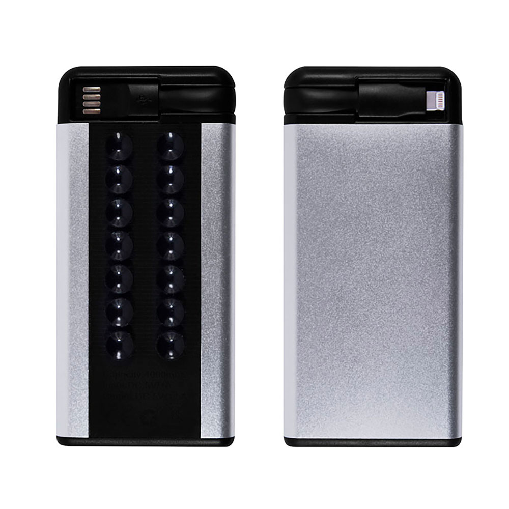 40638, Power bank con capacidad de 4000 mAh y ventosas sujetadoras para celular o Tablet. Compatible para iOS y Android.