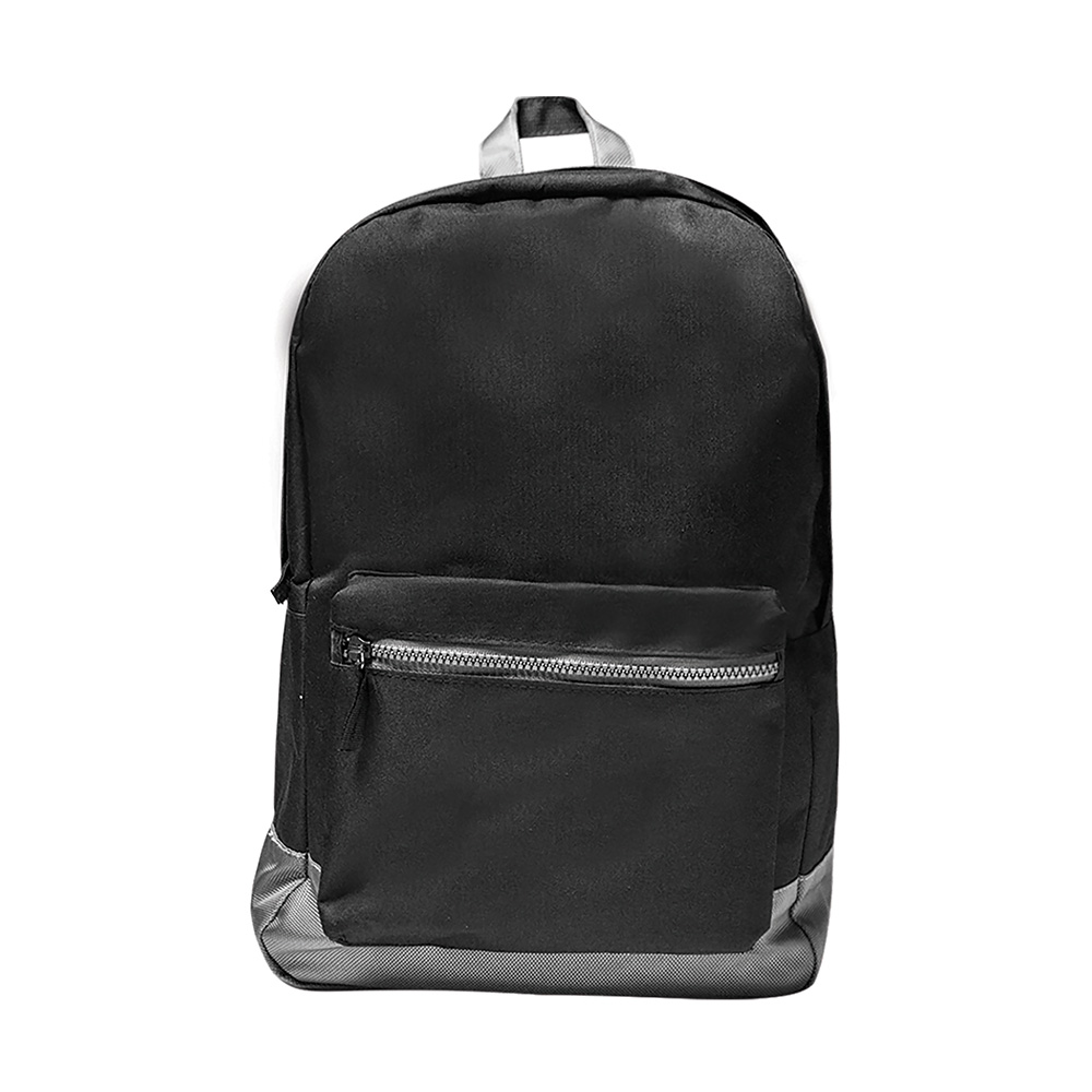 60389, Mochila de poliéster 1680D con dos compartimentos de cierre, espacio para laptop y teléfono celular; y salida para audífonos.