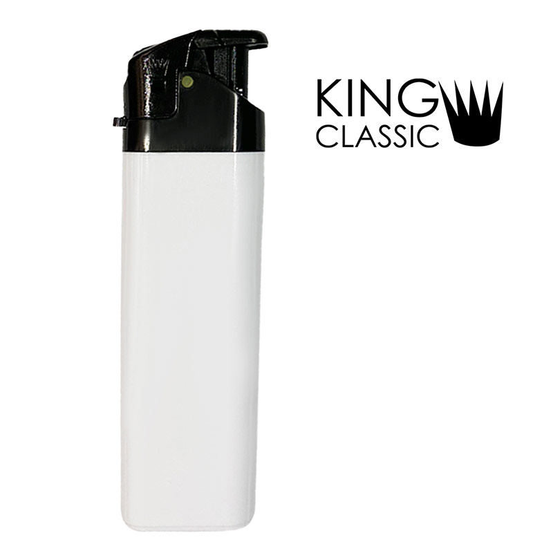 LD05B2540, ENCENDEDOR DESECHABLE KING BLANCO. Encendedor de plástico desechable King con sistema de encendido tipo electrónico. VENTA POR CAJA. CONSULTA EXISTENCIAS CON TU EJECUTIVO DE VENTAS.